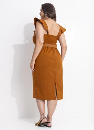 Quintess - Vestido Terracota em Linho - QUINTESS