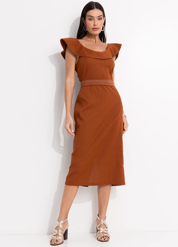 Quintess - Vestido Terracota em Linho 3