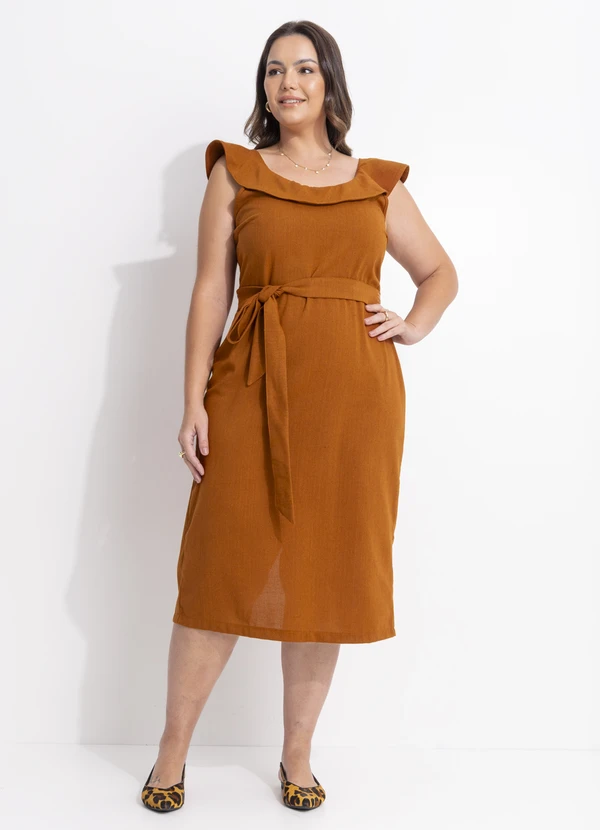 Quintess - Vestido Terracota em Linho 2
