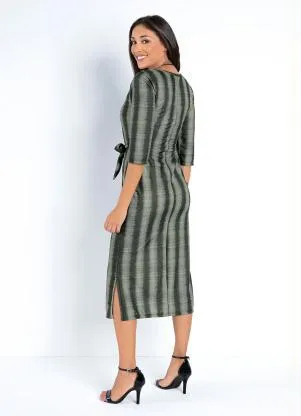 Moda Pop - Vestido Tie Dye Chumbo com Fendas e Amarração - MODA POP