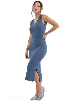 Outlet - Vestido Time To Shine Adulto Feminino Azul - OUTLET