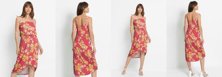 Vestido Transpassado Floral Vermelho