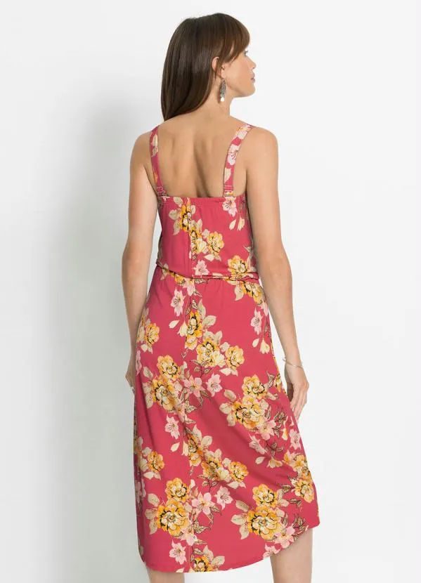 bonprix - Vestido Transpassado Floral Vermelho 2