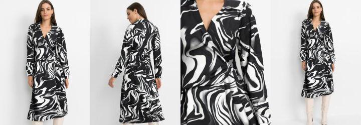 Vestido Transpassado New Waves Preto