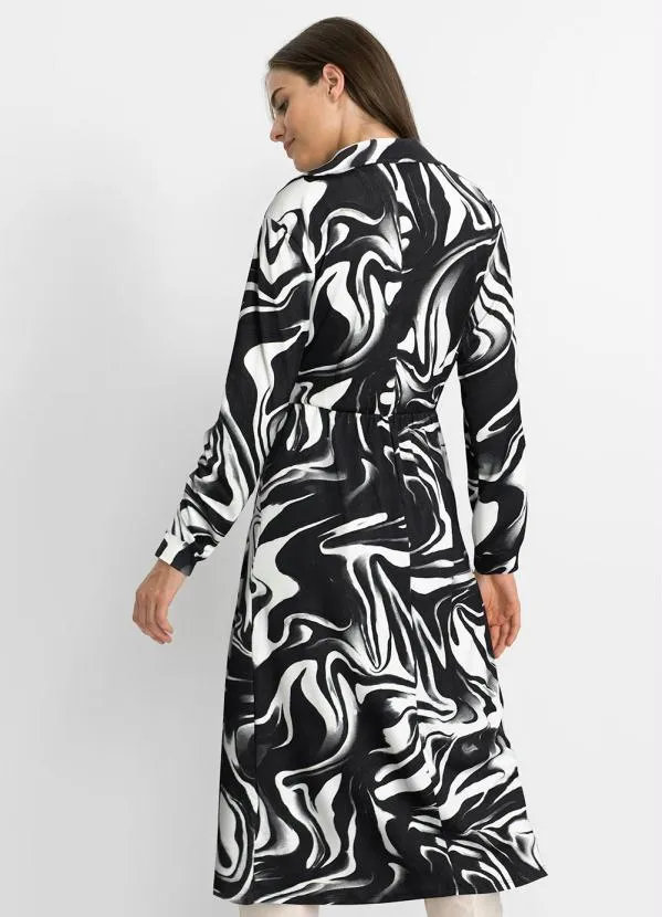 bonprix - Vestido Transpassado New Waves Preto 4