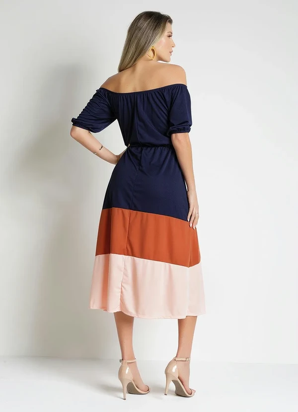 Rosalie - Vestido Tricolor c/ Fivela 3