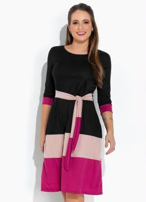 Rosalie - Vestido Tricolor com Recortes - ROSALIE