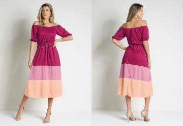 Vestido Tricolor Rosa Comfivela