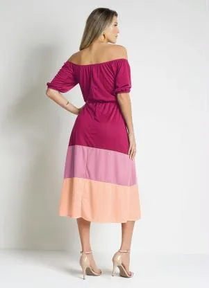 Rosalie - Vestido Tricolor Rosa Comfivela - ROSALIE