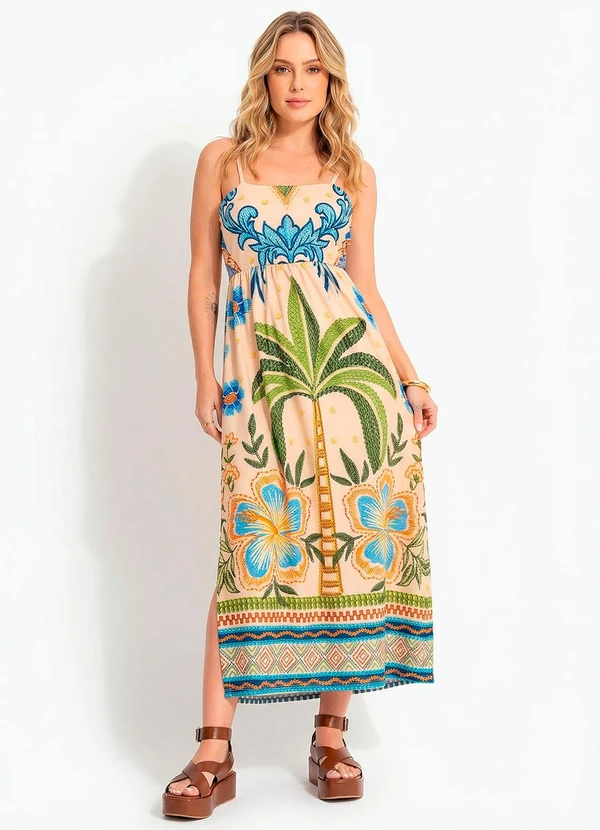 Quintess - Vestido Tropical Bordado em Malha Fria 3