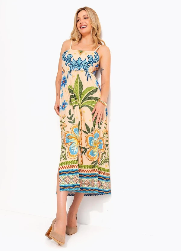 Quintess - Vestido Tropical Bordado em Malha Fria 7