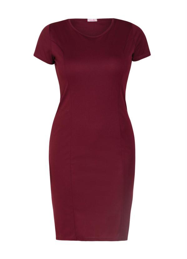 Rosalie - Vestido Tubinho Bordô Moda Evangélica 8