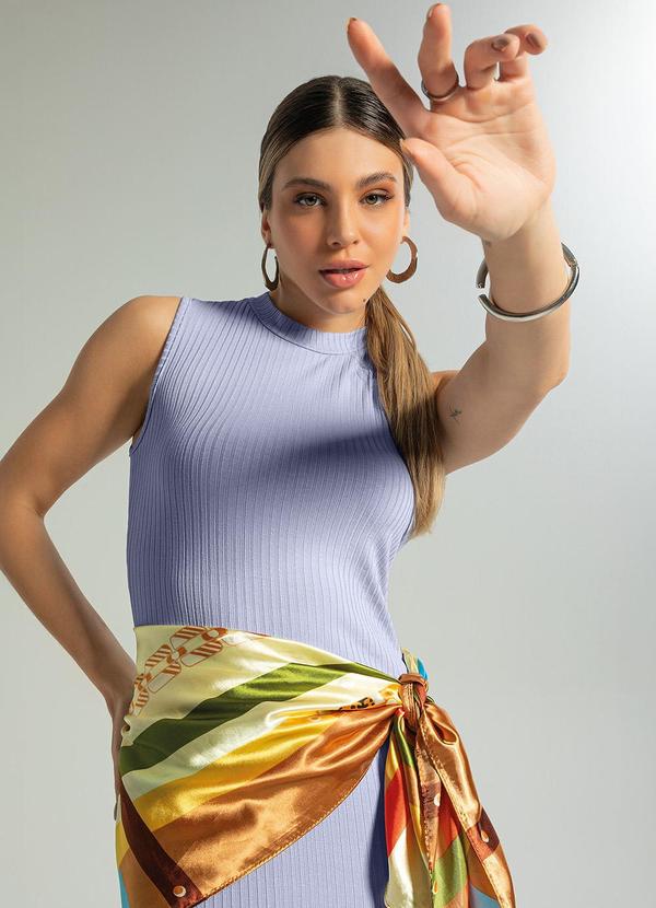 Cativa - Vestido Tubinho Canelado Azul Claro 3