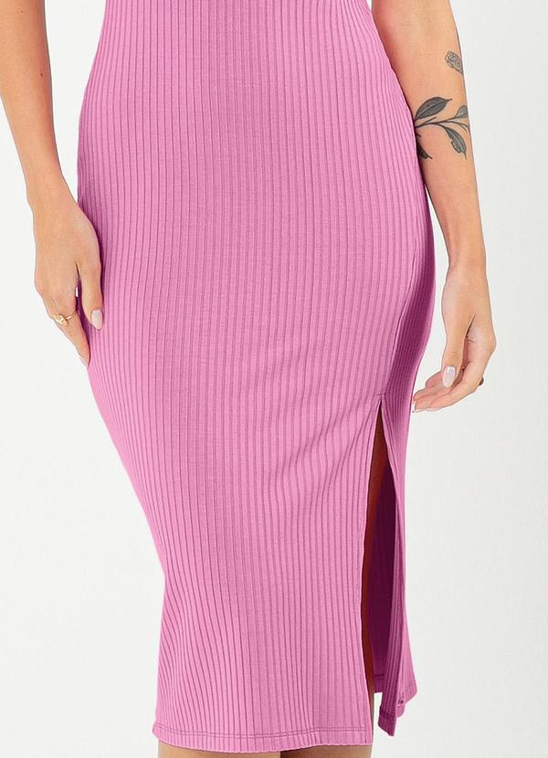 Cativa - Vestido Tubinho Canelado Rosa 3