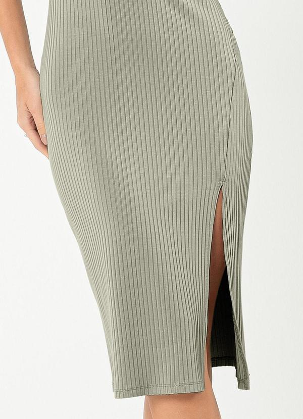 Cativa - Vestido Tubinho Canelado Verde 3