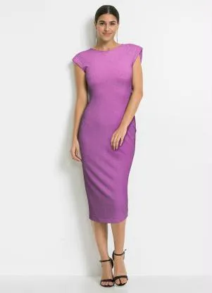 Queima Estoque - Vestido Tubinho Midi Lilás - QUEIMA ESTOQUE