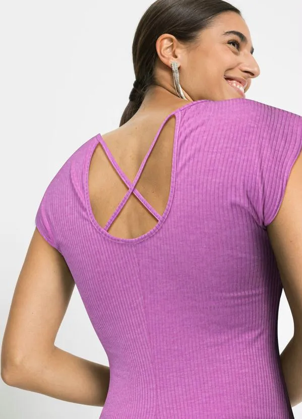 Queima Estoque - Vestido Tubinho Midi Lilás 5