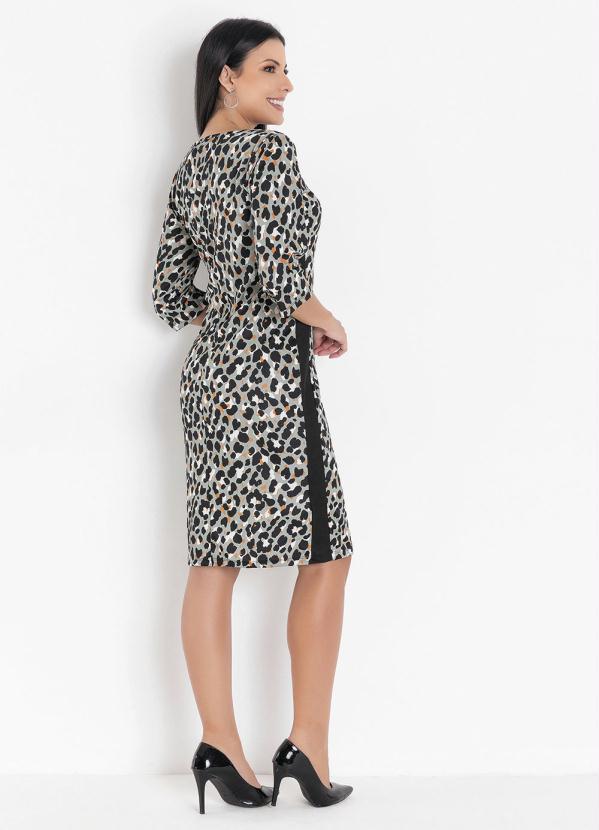 Queima Estoque - Vestido Tubinho Onça Verde 2