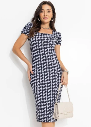 Vestido Tubinho Pied Poule Moda Pop - Main Image