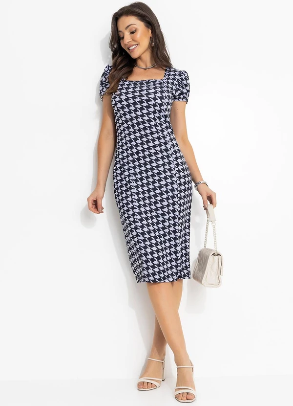 Moda Pop - Vestido Tubinho Pied Poule 3