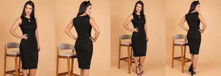 Vestido Tubinho Preto com Brilho