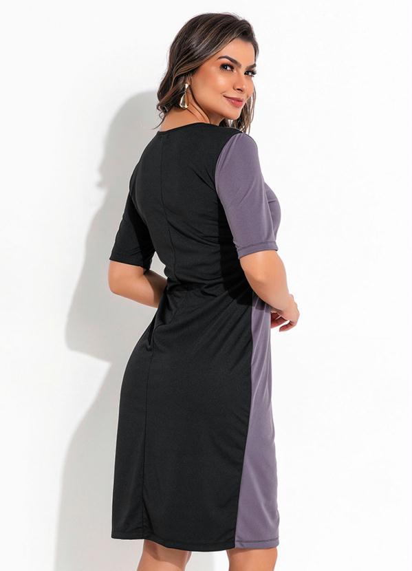 Queima Estoque - Vestido Tubinho Tricolor Moda Evangélica 2