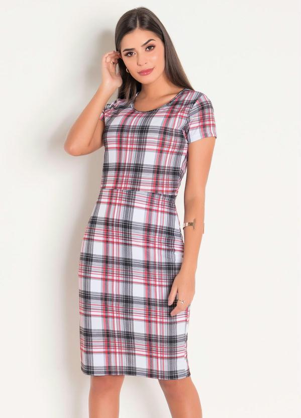 Rosalie - Vestido Tubinho Xadrez Moda Evangélica 2