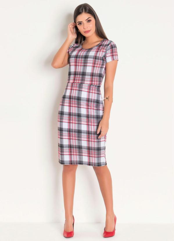 Rosalie - Vestido Tubinho Xadrez Moda Evangélica 4