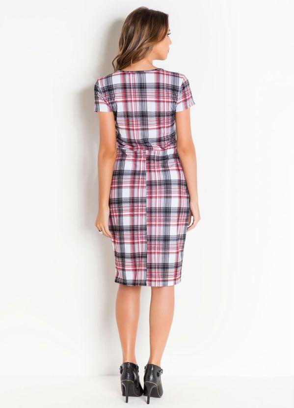 Rosalie - Vestido Tubinho Xadrez Moda Evangélica 6