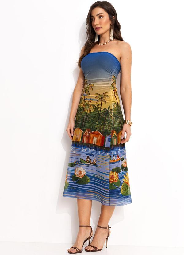 Farm - Vestido Tule Azul 4