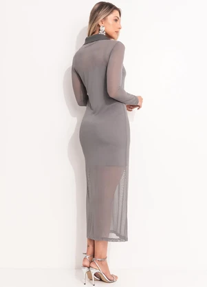 Colcci - Vestido Tule Cinza - COLCCI