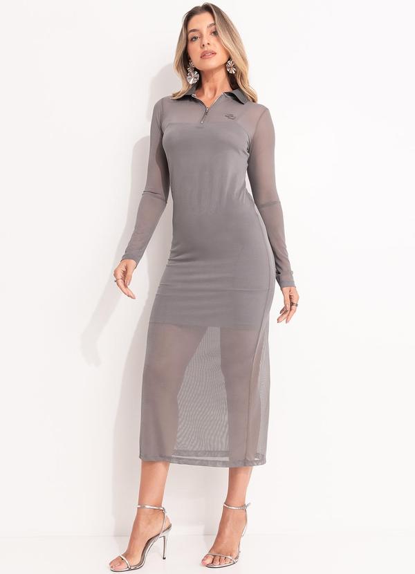 Colcci - Vestido Tule Cinza