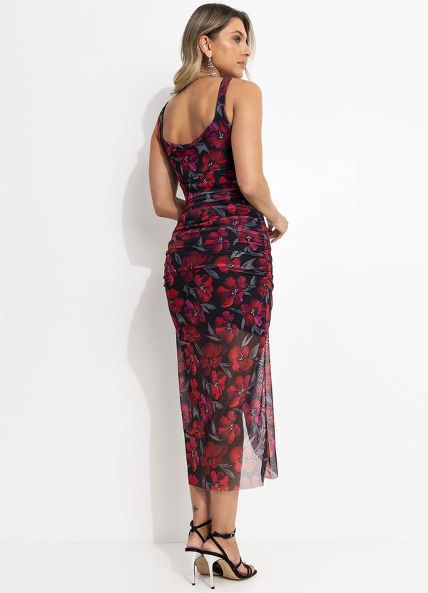 Colcci - Vestido Tule Estampado Preto 2