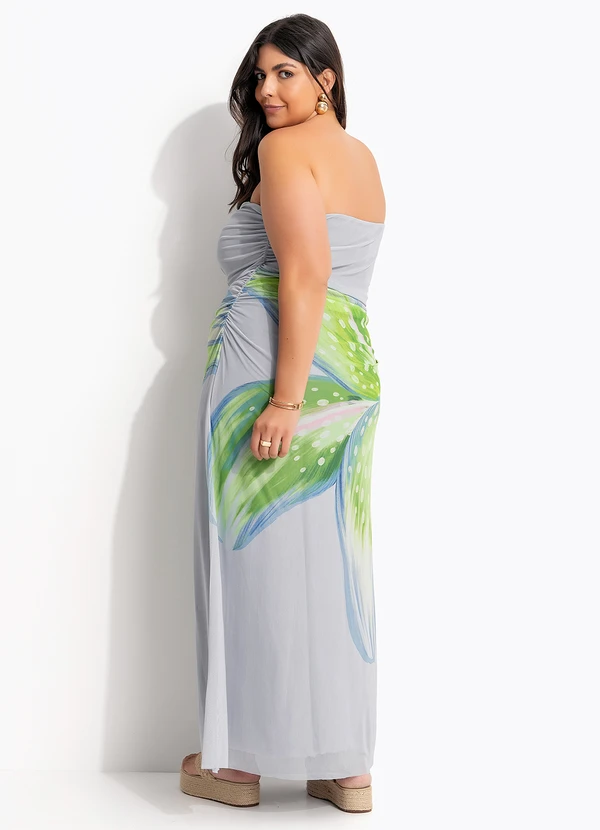 Farm - Vestido Tule Lírio Tropical Azul 8