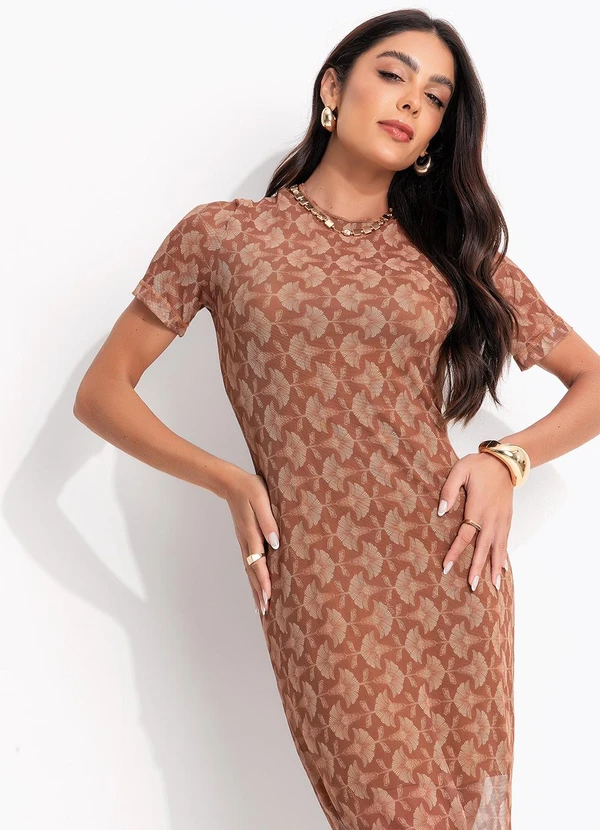 Colcci - Vestido Tule Marrom 5