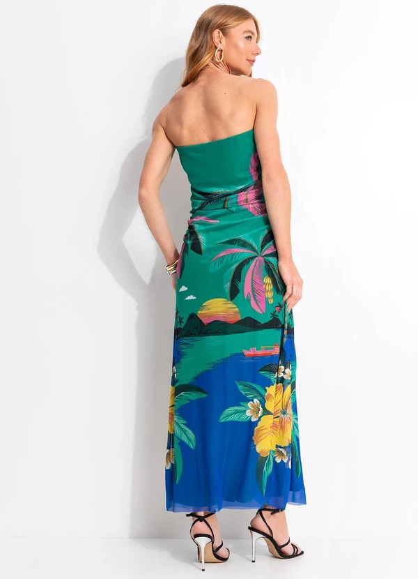 Farm - Vestido Tule Oasis Verde 2