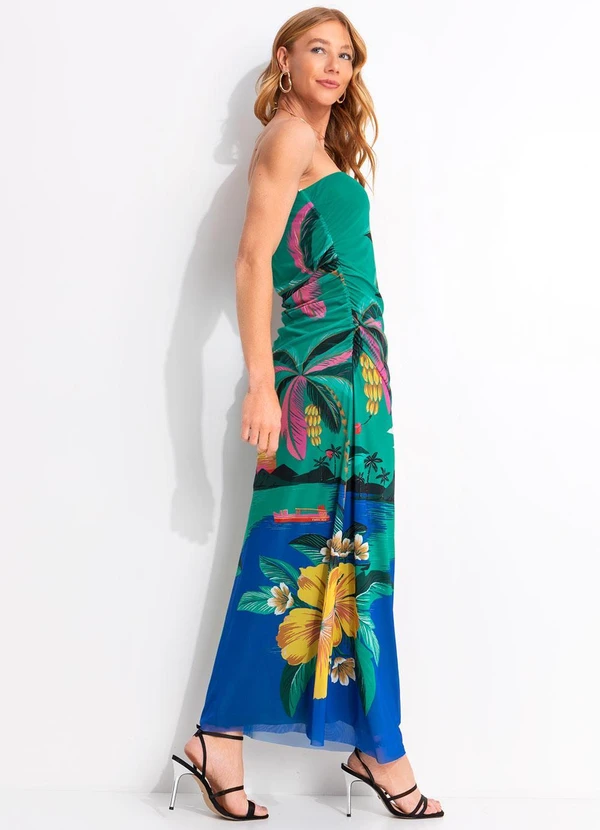 Farm - Vestido Tule Oasis Verde 4