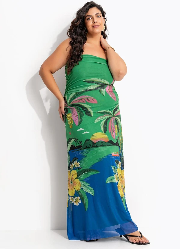 Farm - Vestido Tule Oasis Verde 6