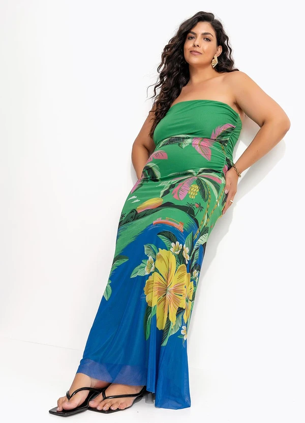 Farm - Vestido Tule Oasis Verde 8