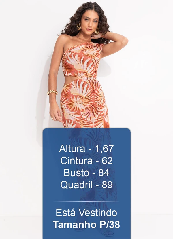 Farm - Vestido Tule Ombro Só Mar de Concha Laranja 5