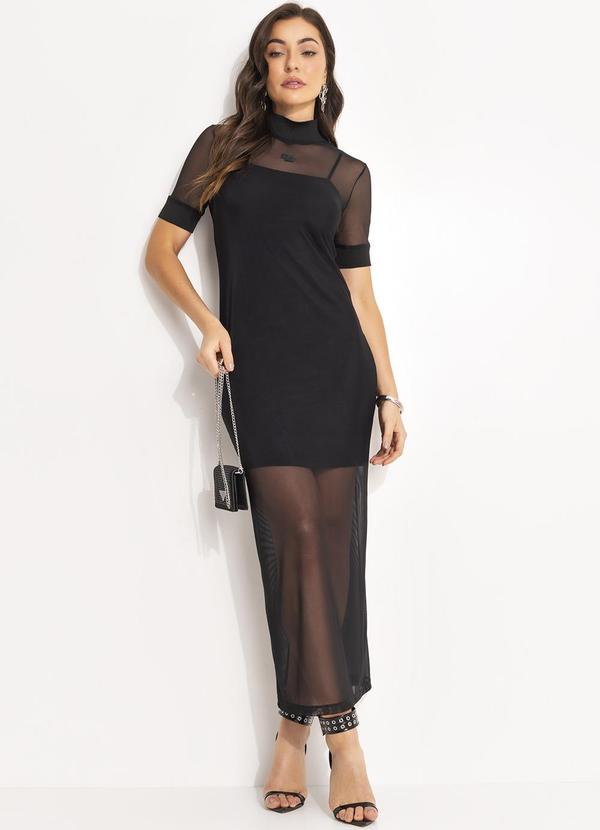 Colcci - Vestido Tule Preto 6