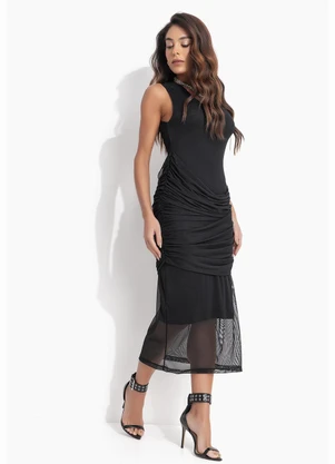 Colcci - Vestido Tule Preto - COLCCI