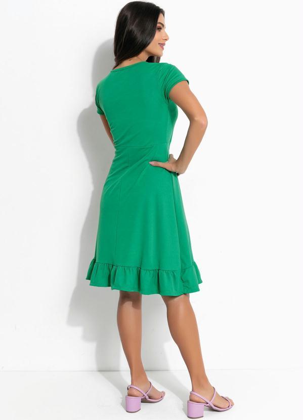 Outlet - Vestido Verde Babado na Barra Moda Evangélica 4