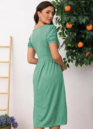 Moda Pop - Vestido Verde Claro em Malha - MODA POP
