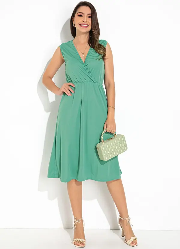 Rosalie - Vestido Verde Claro em Malha 3