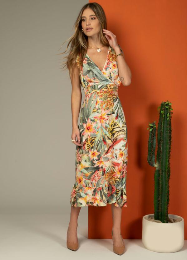 Quintess - Vestido Verde com Babados