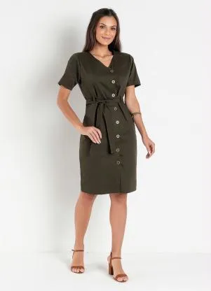 Rosalie - Vestido Verde com Botões - ROSALIE