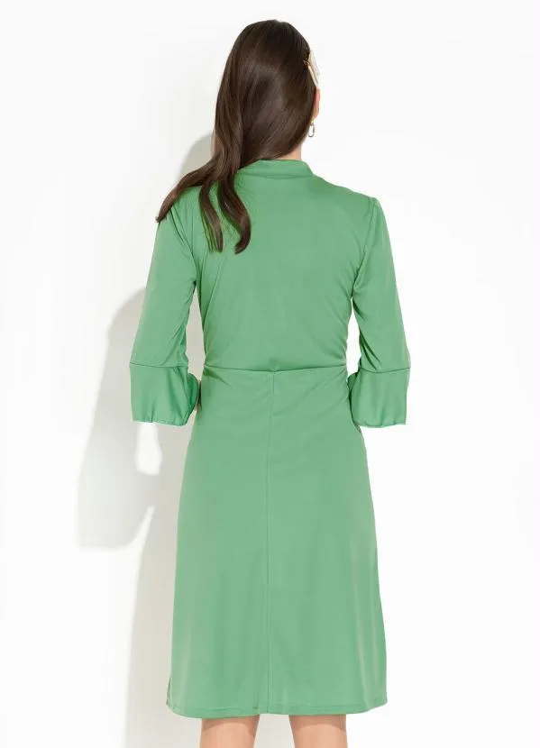 Rosalie - Vestido Verde com Gola Laço 2