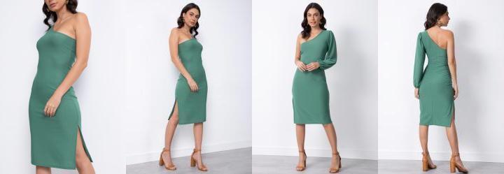 Vestido Verde com Uma Manga S