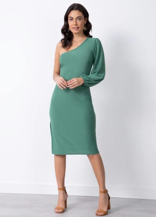 Quintess - Vestido Verde com Uma Manga Só 3